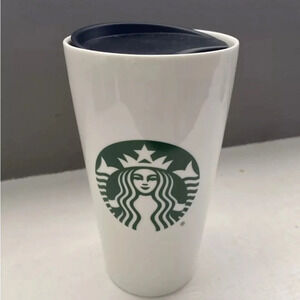 Starbucks 2019 Ceramic To Go Tall Travel Mug Tumbler 12 oz Green Mermaid Logo